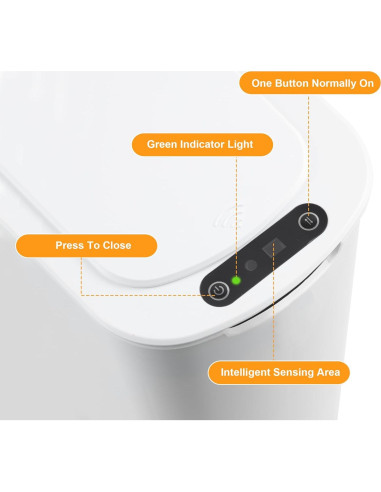 Cesto de Basura Automático LJIACLEA 19L Blanco con Sensor