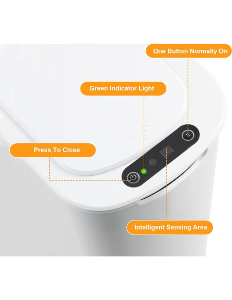 Cesto de Basura Automático LJIACLEA 19L Blanco con Sensor