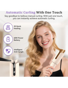 Rizador Automático Inalámbrico RJUGT 1.2" Cerámica 60W Blanco 2