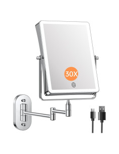 Espejo de Maquillaje Montado en Pared FASCINATE 22.1 cm 1X/30X