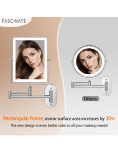 Espejo de Maquillaje Montado en Pared FASCINATE 22.1 cm 1X/30X 2