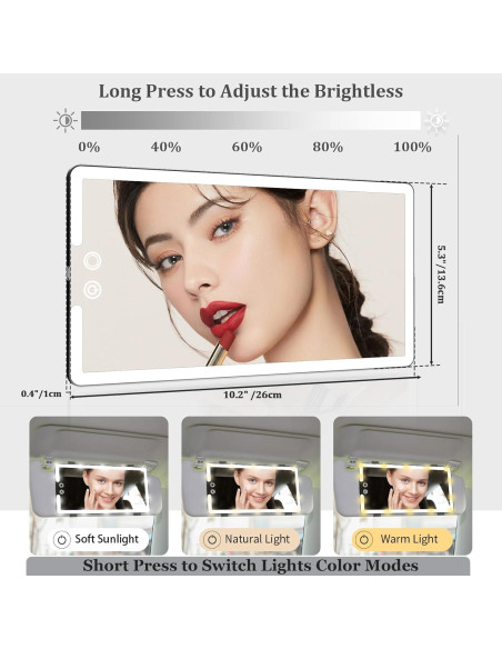 Espejo de Vanidad LED Saiggnyy SAI-770 para Coche Grande