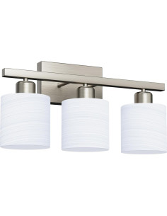 Luz de Vanity 3 Luces PARTPHONER Níquel Cepillado Vidrio Opalino 2