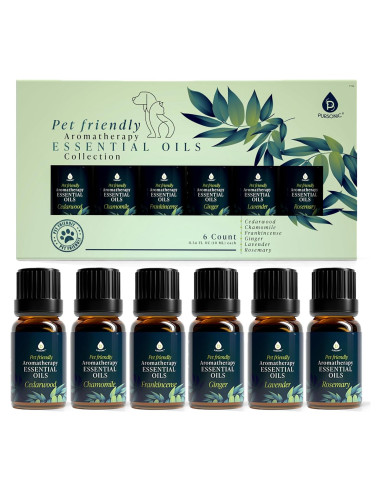 Aceites Esenciales de Aromaterapia para Mascotas PURSONIC - 6 Unidades