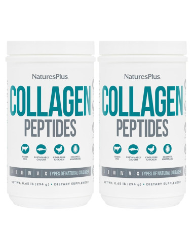 Péptidos de colágeno Natures Plus 2x295g en polvo - Salud piel, cabello y uñas