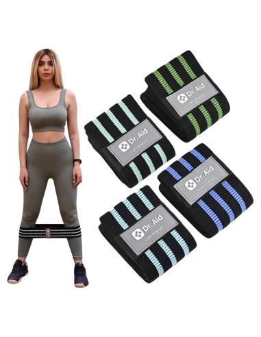 Bandas de Resistencia Dr. Aid - Set de 4 para Glúteos y Piernas