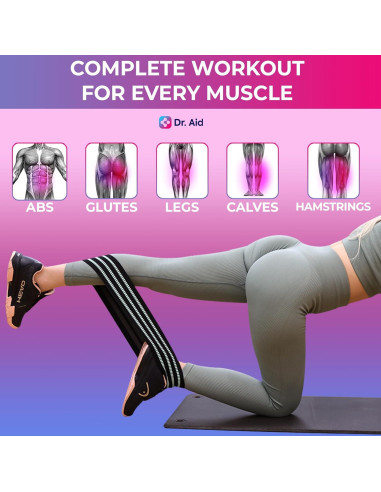 Bandas de Resistencia Dr. Aid - Set de 4 para Glúteos y Piernas
