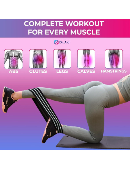 Bandas de Resistencia Dr. Aid - Set de 4 para Glúteos y Piernas