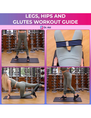 Bandas de Resistencia Dr. Aid - Set de 4 para Glúteos y Piernas