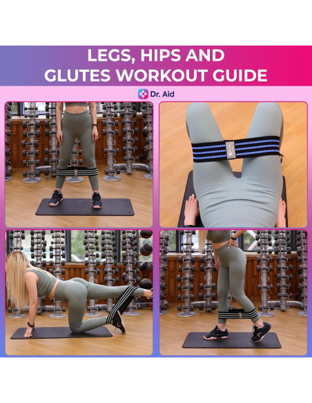 Bandas de Resistencia Dr. Aid - Set de 4 para Glúteos y Piernas