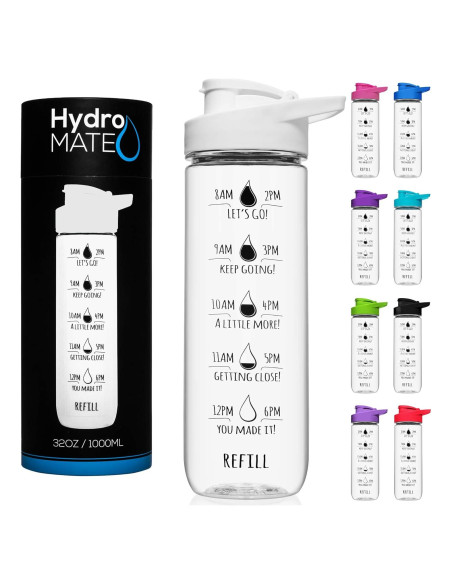 Botella de Agua Motivacional NatureWorks HydroMATE 1L BPA Free Botella de Agua Motivacional NatureWorks HydroMATE 1L BPA Free