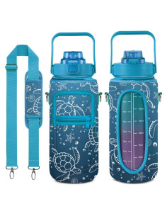 Botella de Agua de Tortuga Marina Genérica 1.9L con Popote