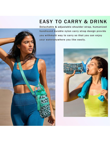 Botella de Agua de Tortuga Marina Genérica 1.9L con Popote