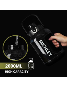 Botella de Agua MICHLEY 1.89L con Pajilla y Marcador de Tiempo 2