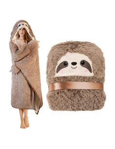 Manta con Capucha Happy Fuel Perezoso 152x132 cm Sherpa