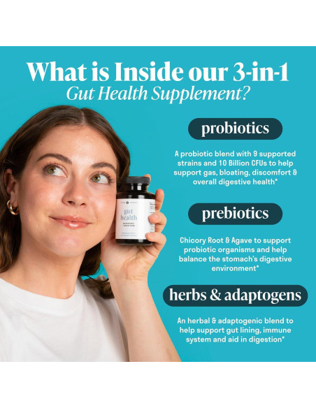 Suplemento Digestivo Nuven 3 en 1 con Probioticos y Hierbas