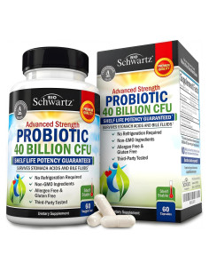 Suplemento Probiotico Diario BioSchwartz 40 Mil Millones CFU 60 Cápsulas