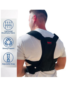 Corrector de Postura Sporth Unisex Ajustable Mediano Alivio Dolor 2