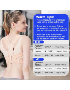 Faja Correctora de Postura Genérica para Espalda - Talla L/XL 2