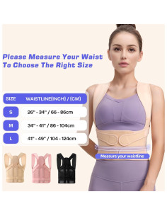 Corrector de Postura FHOCSLO Mediano Nude, Soporte Espalda Ergonómico 2