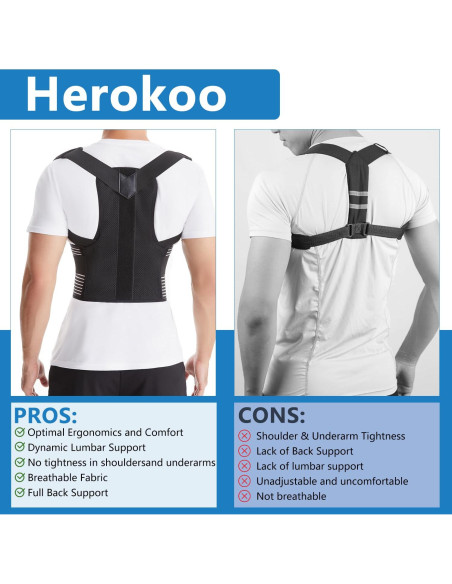 Corrector de postura ajustable Herokoo para espalda y hombros