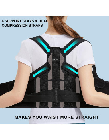 Corrector de Postura AKQFZHQ para Espalda Ajustable M