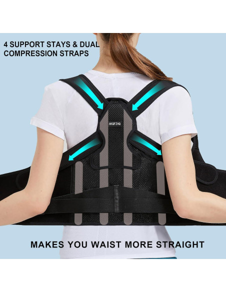 Corrector de Postura AKQFZHQ para Espalda Ajustable M