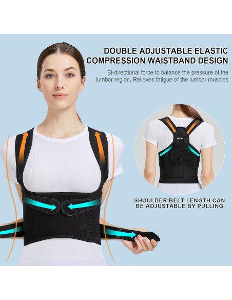 Corrector de Postura AKQFZHQ para Espalda Ajustable M