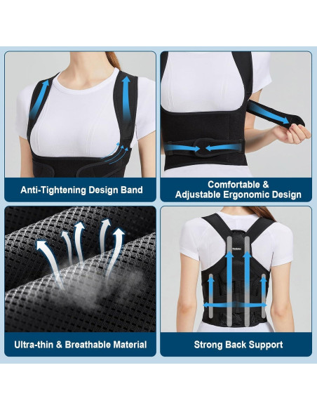 Corrector de Postura AKQFZHQ para Espalda Ajustable M