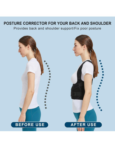 Corrector de Postura AKQFZHQ para Espalda Ajustable M