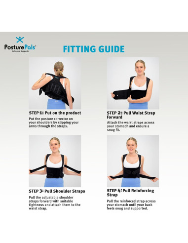 Corrector de Postura PosturePals - Faja Ajustable Ergonómica Grande