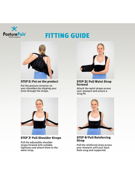 Corrector de Postura PosturePals - Faja Ajustable Ergonómica Grande
