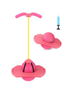 Pogo Stick Christoy con Mango y Bomba - Juguete de Salto para Niños y Adultos (Rosa)
