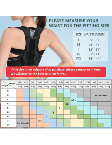 Corrector de Postura Ajustable Herokoo XL para Espalda