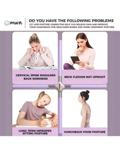 Corrector de Postura Genérico MWPS Ajustable 58-86 cm Púrpura 2