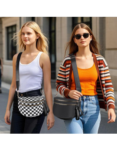 Bolso Cruzado a Cuadros X-KIDS para Mujeres, Nylon Impermeable 2