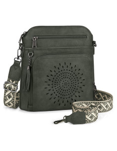 Bolso Cruzado RAINSMORE de Cuero PU para Mujeres - Negro