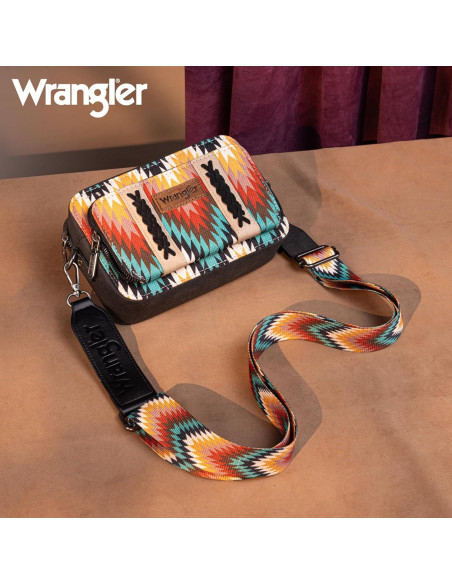 Correa de bolso ajustable Wrangler estilo azteca ancha