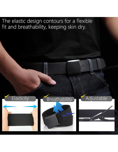 Cinturón Táctico Ajustable Nylon Canvas Militar Hombre 3.81 cm