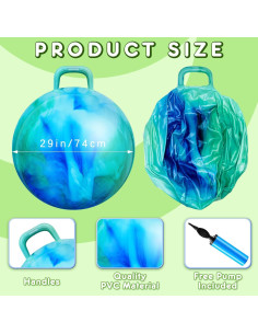 Pelotas Saltarinas Inflables Lewtemi 74 cm con Mango y Bomba 2