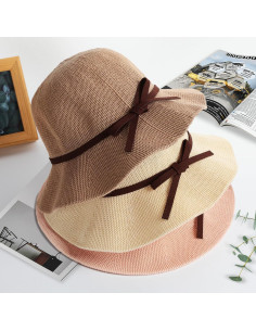 Sombrero de Playa Plegable para Mujeres UPF 50+ Caqui 2