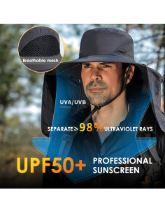 Sombrero de Pesca DOCVIT Impermeable UV UPF50+ con Solapa 2