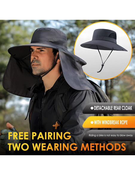 Sombrero de Pesca DOCVIT Impermeable UV UPF50+ con Solapa