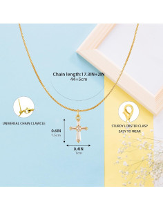 Collar de Cruz Chapado en Oro 18K para Mujeres - Joyería Minimalista 2