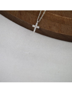 Collar de Cruz Plata Esterlina 925 para Mujeres 40-50 cm 2