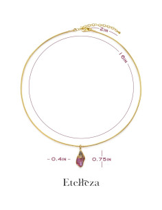 Collar de Colgante Doble de Piedra Natural Morado - Etelleza 2