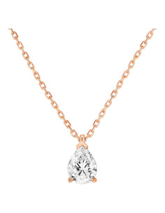 Collar de Colgante Pera PAVOI en Oro Rosa con Circonitas 40.64 cm