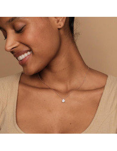 Collar de Colgante Pera PAVOI en Oro Rosa con Circonitas 40.64 cm 2