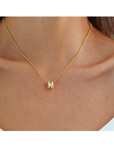 Collar de Iniciales Burbuja Dorado Zvcofun 40cm Ajustable 2