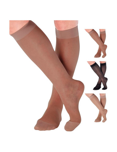 Medias de Compresión Transparentes SOPORTE ABSOLUTO 20-30mmHg Beige Pequeño